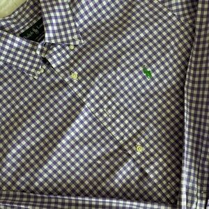 Ralph Lauren long sleeve button down purple gingham size larger